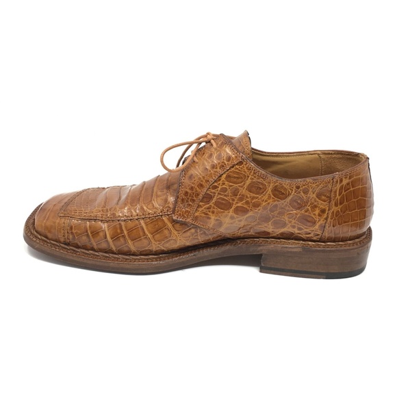 David Eden Oxfords Shoes Sz 8 Brown Full Crocodile main image 6